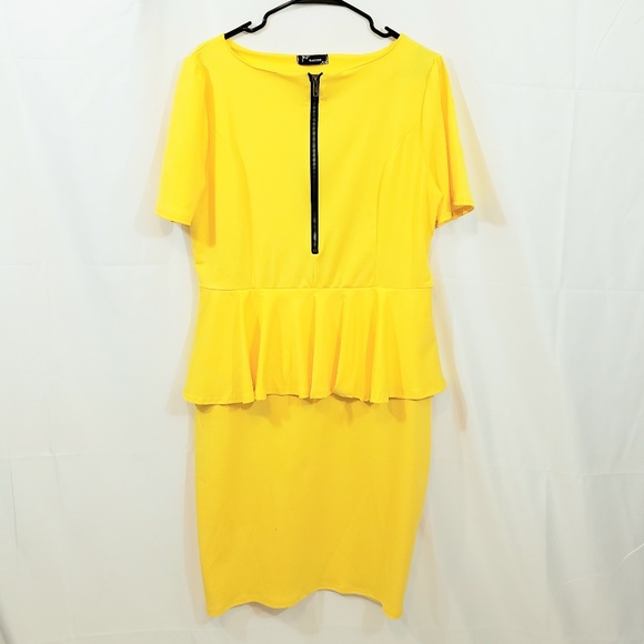 Dresses & Skirts - Yellow peplum dress size 1x or 14/16 NWOT
